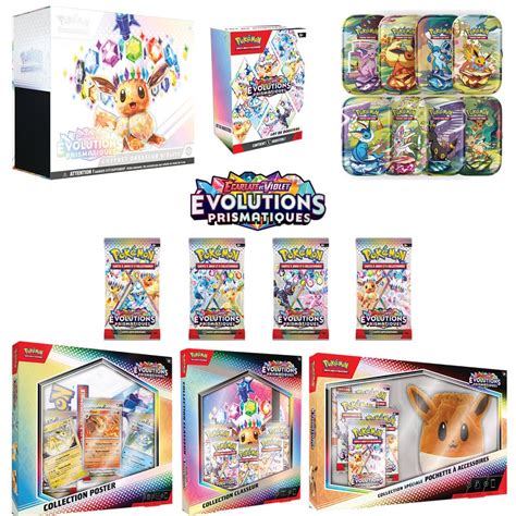 Pokémon Évolutions Prismatiques coffrets et dates de sortie de