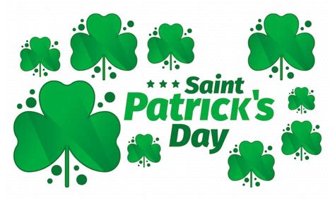 Premium Vector Happy Saint Patricks Day Irish Holiday Clover And