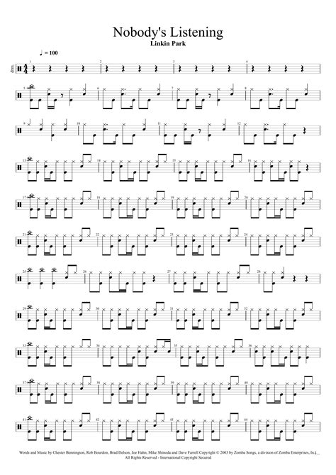 Nobody S Listening Arr Cyril Mayer By Linkin Park Sheet Music For