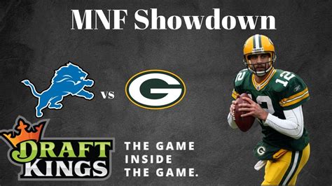 Draftkings Nfl Dfs Mnf Showdown Slate Packers Vs Lions Youtube