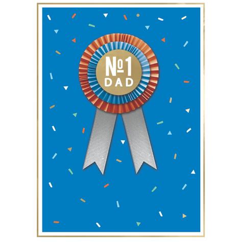 No1 Dad Rosette Embellished Fathers Day Card Love Kates