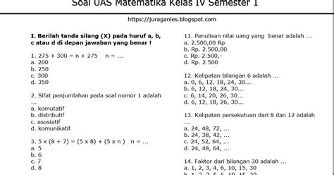 Contoh Latihan Soal Soal Matematika Tentang Faktor Kelas 4 Riset