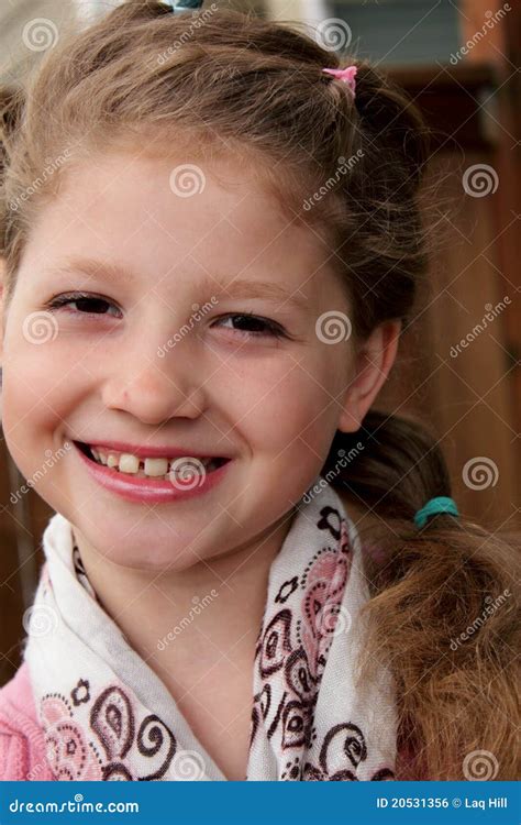 Pretty Little Girl With Big Grin Stock Photo Image Of Head Grin