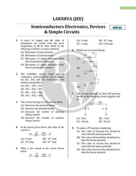 Solution Physics Wallah Lakshya Jee Class 12th Physics Semiconductors Electronic Devices And