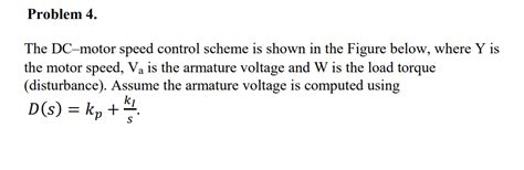 Solved The DC-motor speed control scheme is shown in the | Chegg.com