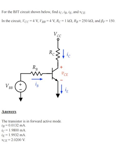 Solved For The BJT Circuit Shown Below Find Ic IB IE And Chegg