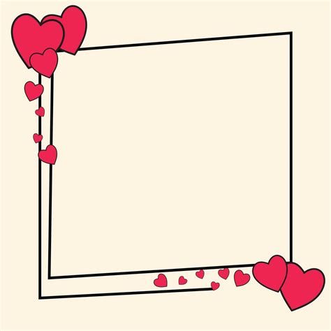 valentine frame design with heart elements. square frame 55500293 ...