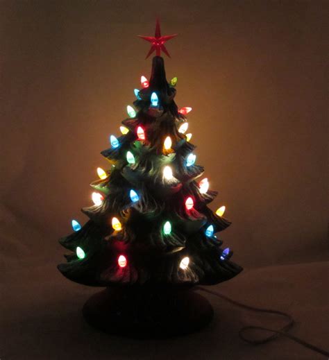 Large Ceramic Christmas Tree Inches With Base Hand Made Etsy