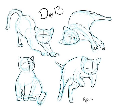 Daily Doodle 13 Back To My Quicker Doodles Here’s A Few Cat Poses Cartoon Cat Drawing