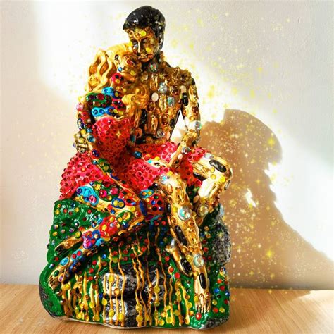 Love Woman Man Couple Figurine Klimt Male Female Nude Erotic Art Sculpture By Irina Bast