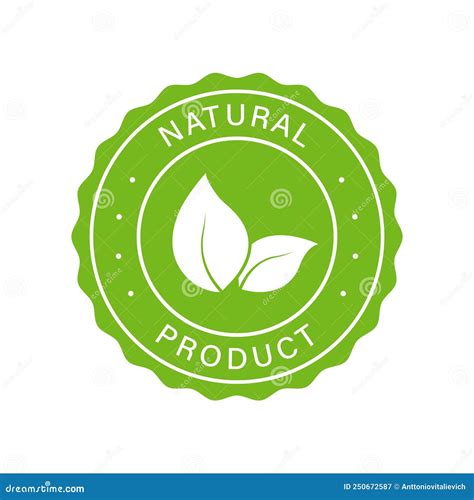 Natural Organic Product Green Stamp Quality Fresh Natural Ingredients Sticker Eco Friendly