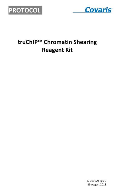 truChIPâ Chromatin Shearing Reagent Kit Covaris