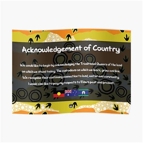 "Acknowledgement of Country - Authentic Aboriginal Art" Poster for Sale ...