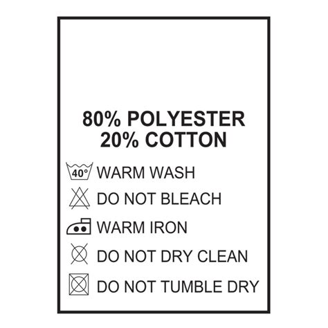 Washing Instruction Labels