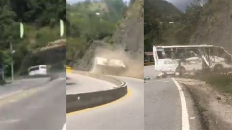 Video momento en el que un bus se volcó en vía Bogotá La Vega