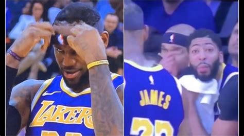 Lebron James Hair Falls Out During Laker Game Anthony Davis Lets Him