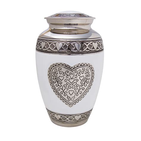 Adult Heart of Hearts White Cremation Urn - Cremation Urns Direct