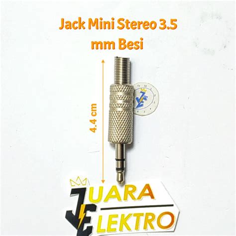 jual jack mini stereo  mm besi jack mini stereo body besi silver