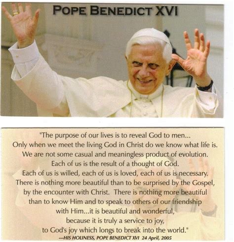 Pope Benedict Xvi Holy Prayer Card Wallet Size Greeting