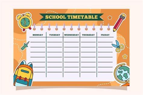 Premium Vector Back To School Time Table Template Vector