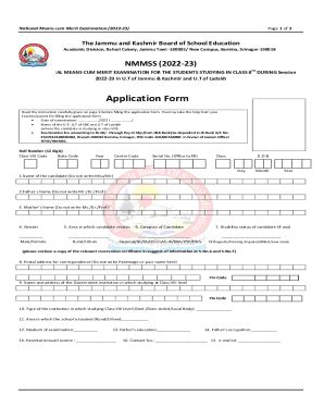 Fillable Online NMMS Exam Application Form 202223 Fax Email Print