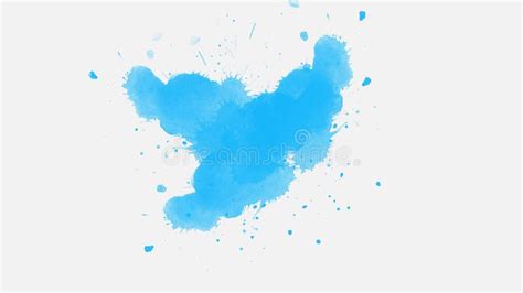 Blue Watercolor Paint Brush Stroke Ink Splash Transition Stock Footage