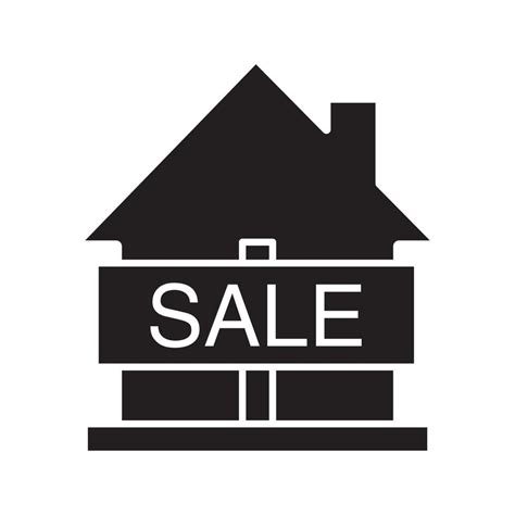 House For Sale Glyph Icon Silhouette Symbol Real Estate Market