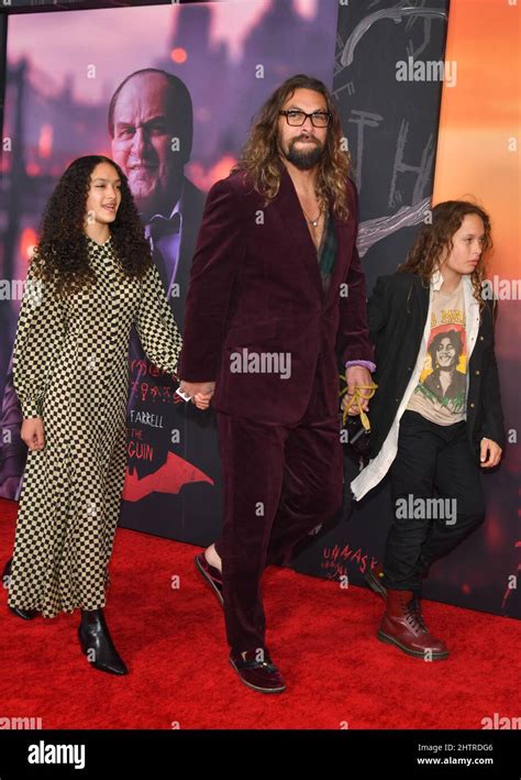 Lola Momoa, Jason Momoa and Nakoa-Wolf Momoa attend "The Batman" World Premiere on March 01 ...