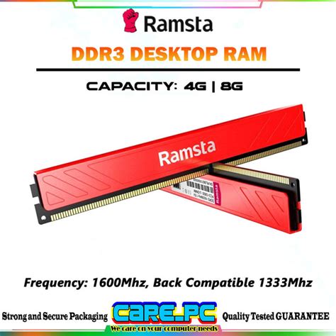 Ramsta Desktop Memory Ddr3 4g 8g 1600mhz 1333mhz Auto Compatible