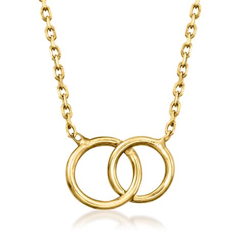 Italian 14kt Yellow Gold Double Circle Necklace Ross Simons