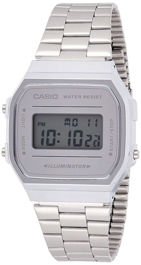 Casio A168WEM 7 Men S Youth Collection Mirror Dial Alarm Chronograph