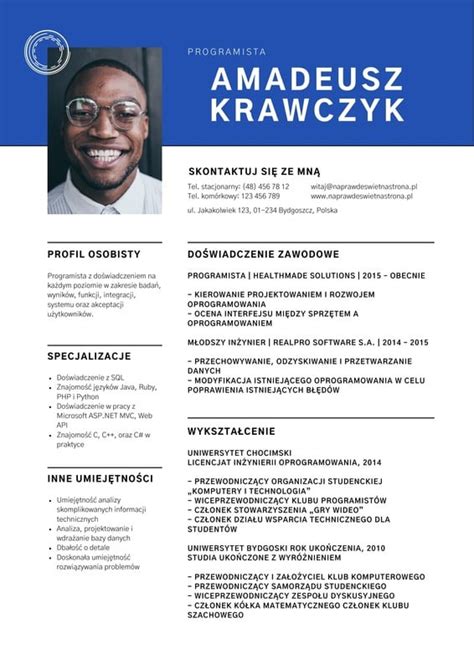 Szablony I Wzory Profesjonalnych Cv Canva