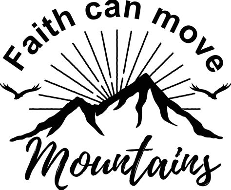 Faith Can Move Mountains Bible Verse Vector Illustration