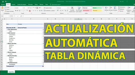 Como Actualizar Una Tabla Dinámica En Excel Automáticamente 2018 Youtube