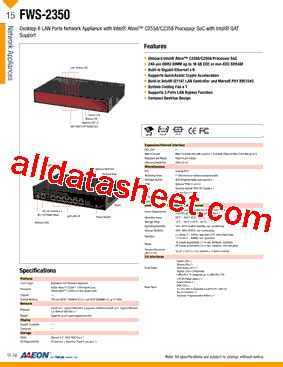 Fws Datasheet Pdf Aaeon Technology