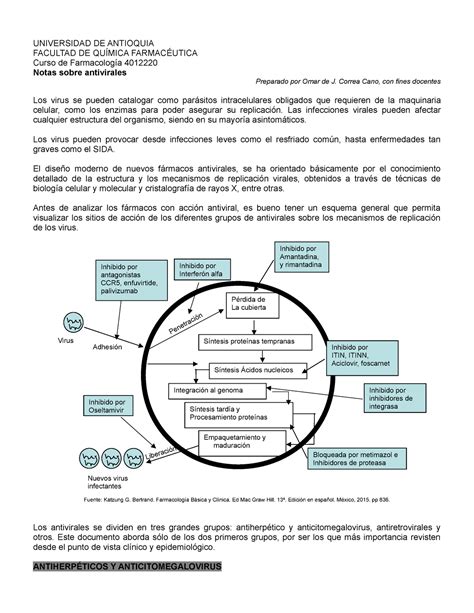 Resumen Antivirales Resumen Farmacolog A B Sica Y Cl Nica