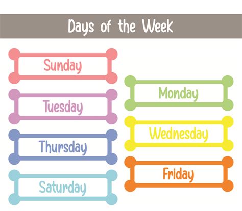 Days Of The Week 10 Free Pdf Printables Printablee