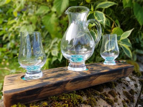 Mini Wee Glencairn Glass Whisky Tasting Tray With 2 Glasses And Jug