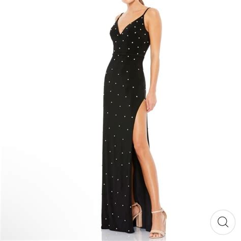 New Mac Duggal Rhinestone Embellished V Neck Gown 4 Ebay