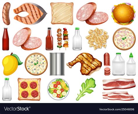 Set Healthy Food Royalty Free Vector Image Vectorstock