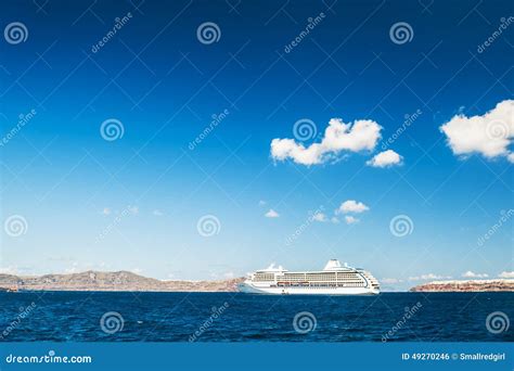 Big Cruise Liners Near The Greek Islands Stock Photo Image Of Greek