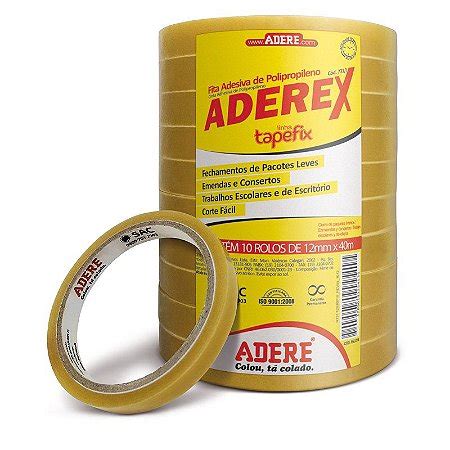 FITA PARA EMPACOTAMENTO ADEREX MEL 731I 12MM X 40M 10 UNIDADES ADERE