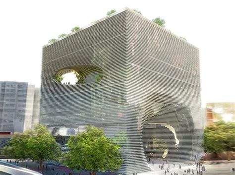 BIG Unveils Gigantic Cube Building With A Rooftop Park