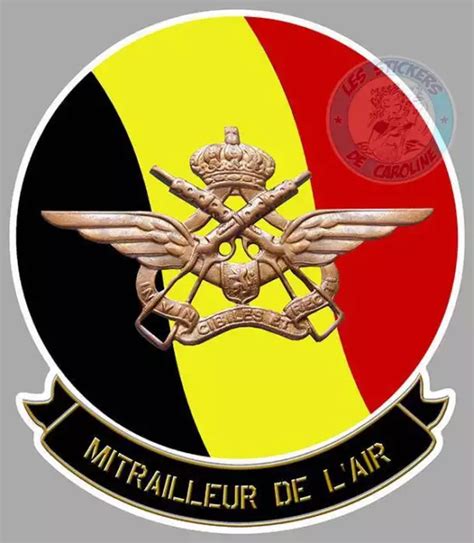 Sticker Armee Belge Insigne Mitrailleur De L Air Militaire Belgique