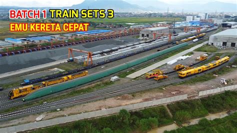 Batch 1 Train Sets 3 EMU Kereta Cepat Sudah Berada Di Depo Tegalluar