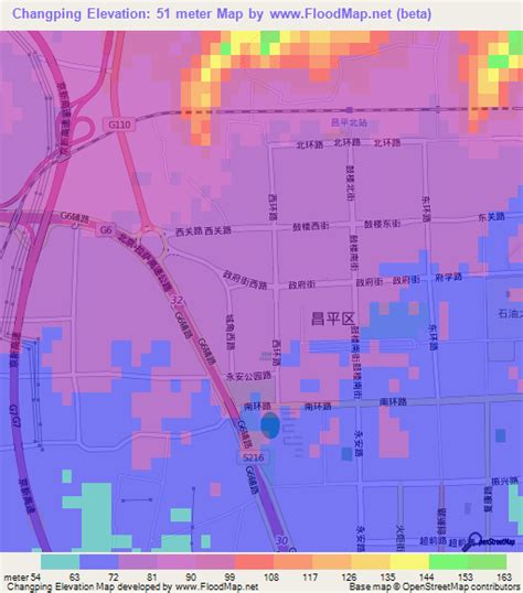 Elevation of Changping,China Elevation Map, Topography, Contour