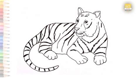 Tiger Outline Drawing How To Draw A Tiger Easy Way Step By Step