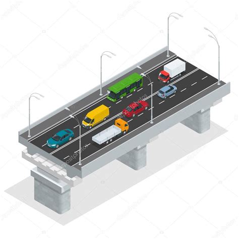 Overpass Vector Illustration Elevated Road Junction And Interchange