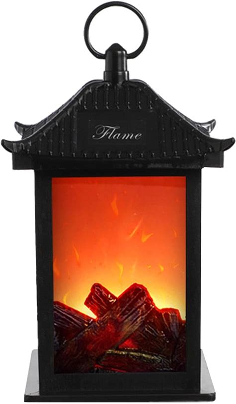 Myjio Fireplace Lantern Decor Flameless Battery Operated Flameless