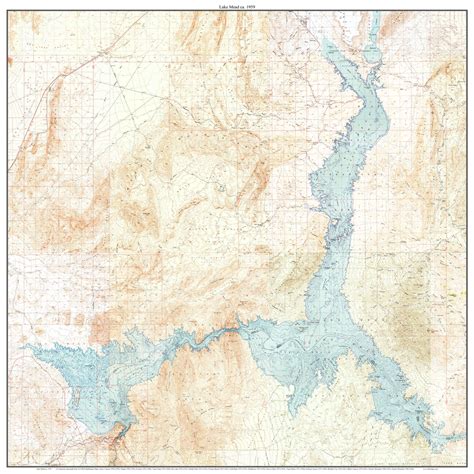 Lake Mead 1959 Custom Usgs Old Topo Map Nevada Old Maps